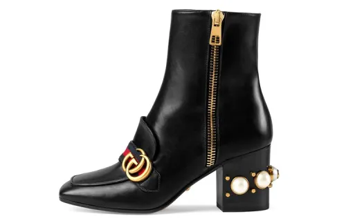 GUCCI Leather Ankle Boots Women's Black
