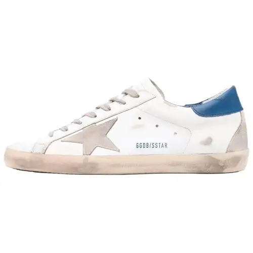 Golden Goose Super Star Leather Low top Stylish Skateboarding Shoes Men's White Distressed