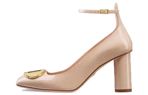 DIOR Forever Dior Chunky Heel High Heels 8cm Women's Beige