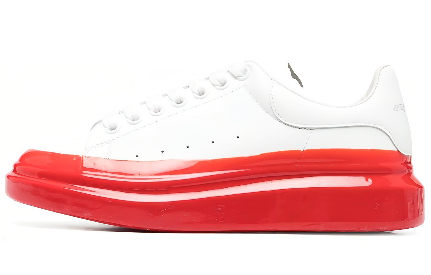 Мужские кеды Alexander McQueen Oversized Sneaker (бело-красные)