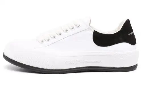 Alexander McQueen Deck Skate Plimsoll Lace Up White Black