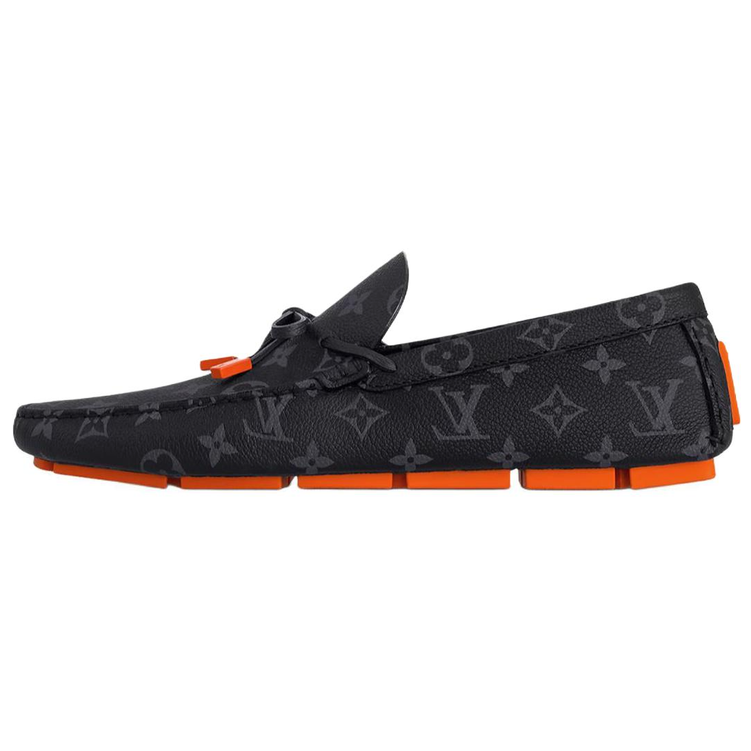 LOUIS VUITTON Driver Leather Casual Shoes Men's Black