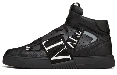 Valentino VL7N Cow Leather High top Stylish Skateboarding Shoes Men's Black