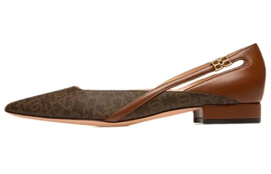 BALLY Elsa Flat Leather Women's Casual Shoes Women's Brown