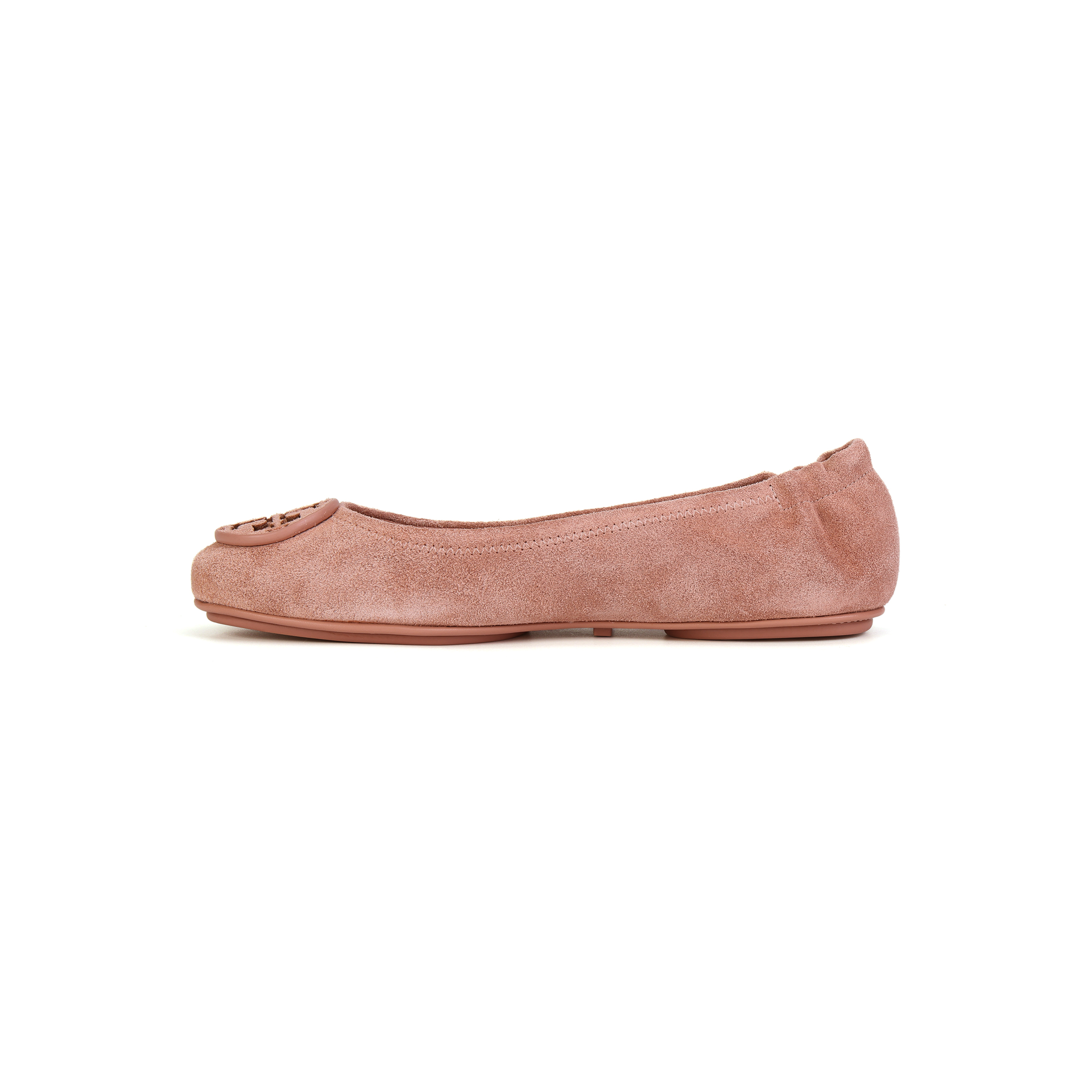 TORY BURCH Tang Libaiqi Minnie Travel Suede Elegant Ballet Flats Women's Wild Sunflower Pink