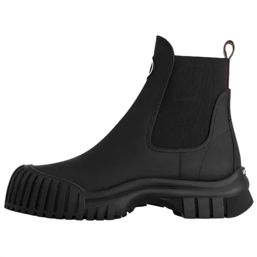 LOUIS VUITTON Ruby Top Grain Cow Leather Short Chelsea Boots Women's Black