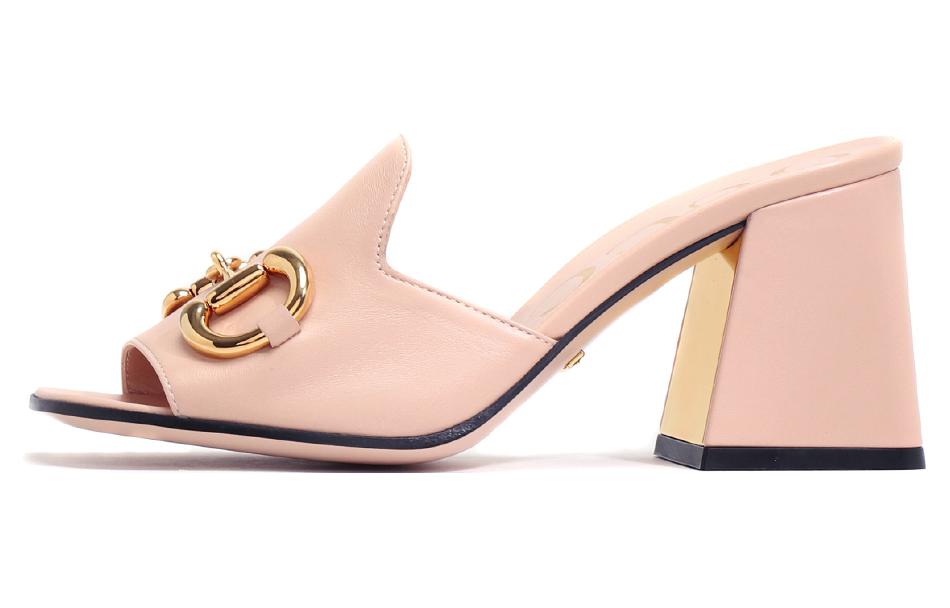 Женские сабо Gucci Horsebit (розовые)