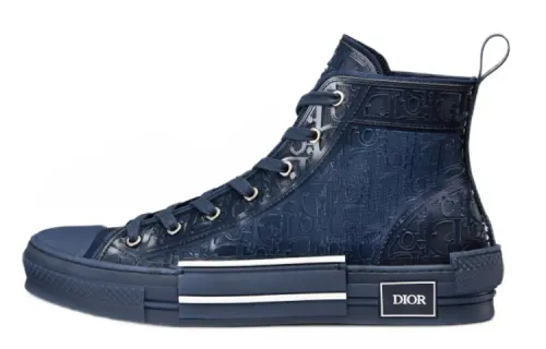 DIOR B23 High Top Blue Raised Oblique