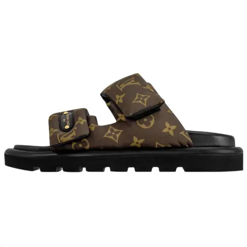 LOUIS VUITTON Slide Slippers Women's Brown