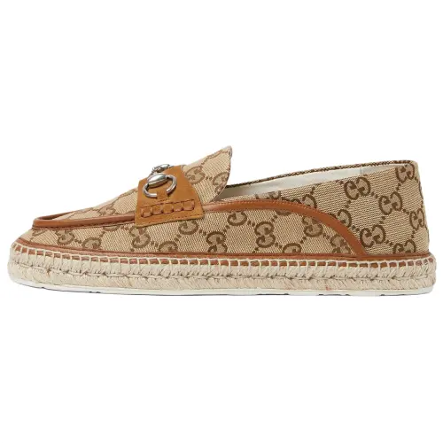 GUCCI Horsebit Espadrilles Men's Beige Brown