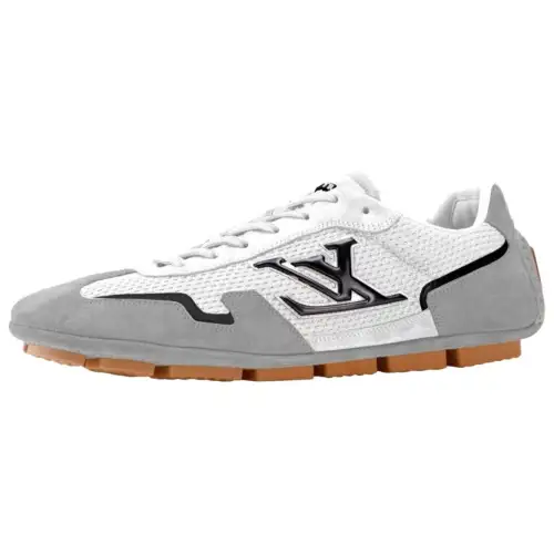 LOUIS VUITTON Cow Leather Low top Casual Shoes Men's Gray