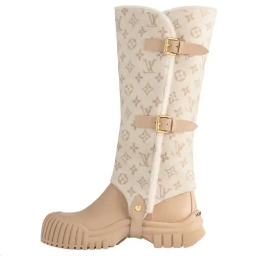 LOUIS VUITTON Ruby Knee high Boots Women's Beige
