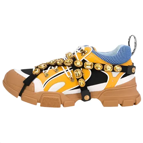 Gucci Flashtrek Leather Crystals 'Tan'