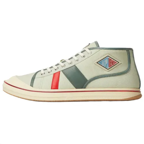 Bottega Veneta Eliot Mid top Canvas Shoes Men's Green
