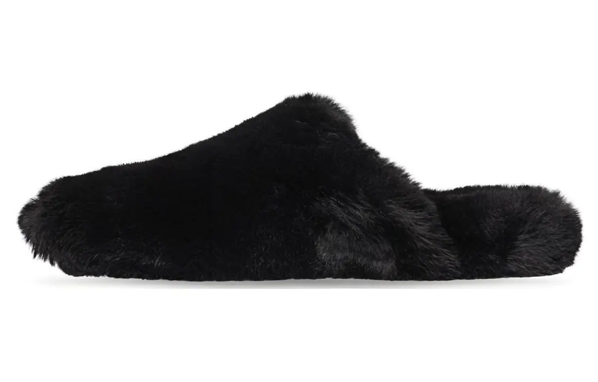 Balenciaga Teddy Round Tip Closed Toe Slippers Men's Black