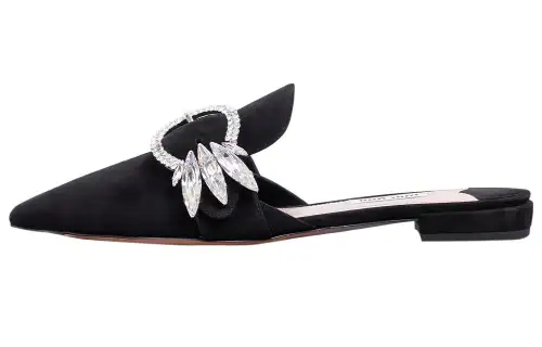 MIU MIU Closed Toe Slippers Women's Black