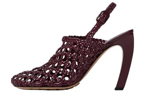 Bottega Veneta Leather Slim Heel High Heels 10cm Women's Red