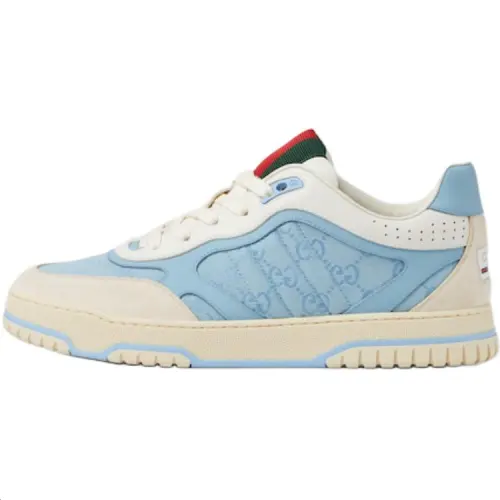 GUCCI Re Web Canvas Low top Skateboard Shoes Men's Light Blue