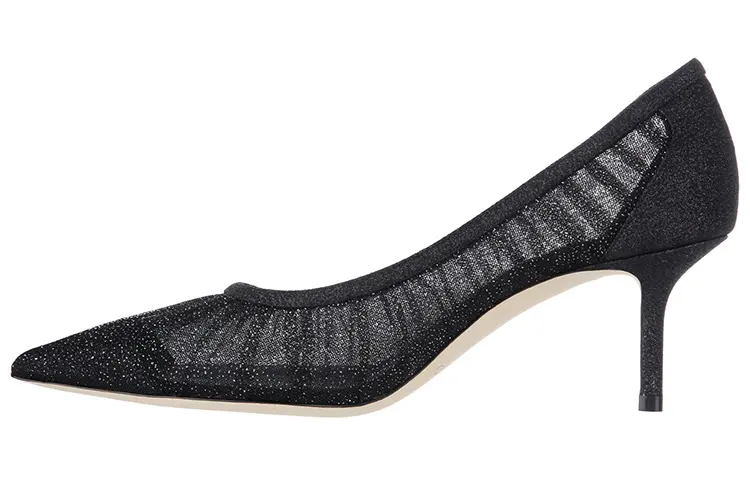 Jimmy Choo LOVE Leather Slim Heel High Heels Women's Black