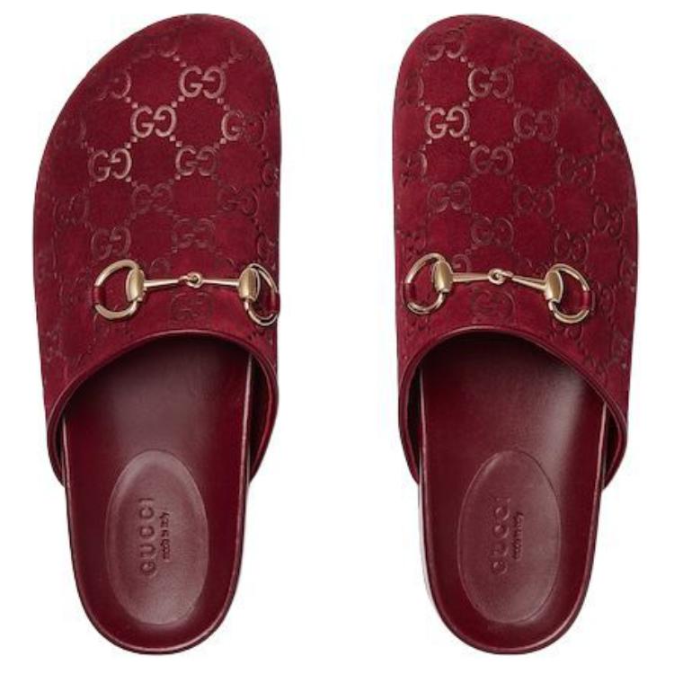 Женские сабо Gucci Rosso Ancora 3.5cm (красные) — фото 4