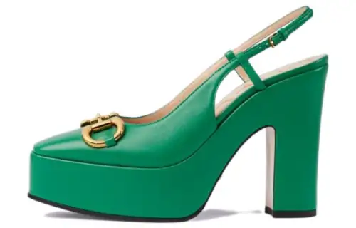 GUCCI 120mm Platform Leather Pumps