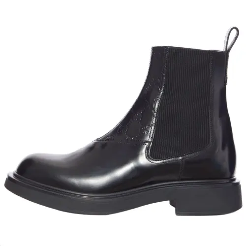GUCCI Cow Leather Ankle Length Chelsea Boots 2cm Men's Black