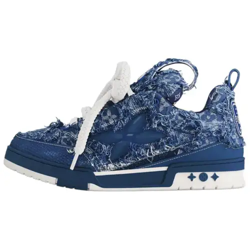 LOUIS VUITTON Skate Denim Low top Skateboard Shoes Men's Blue