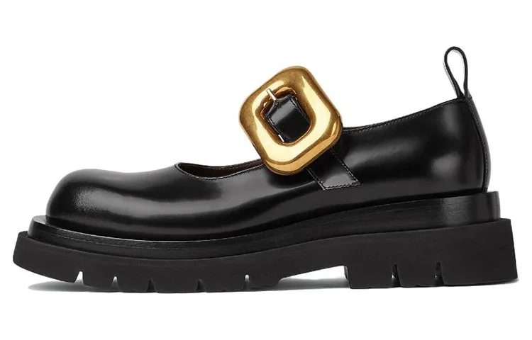 Bottega Veneta Lug Chelsea Leather Flat Platform Shoes Women's Black