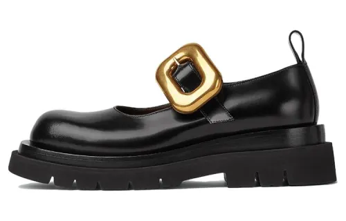 Bottega Veneta Lug Chelsea Leather Flat Platform Shoes Women's Black