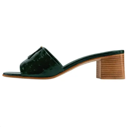 LOUIS VUITTON Slide Slippers 4.5cm Women's Dark Green