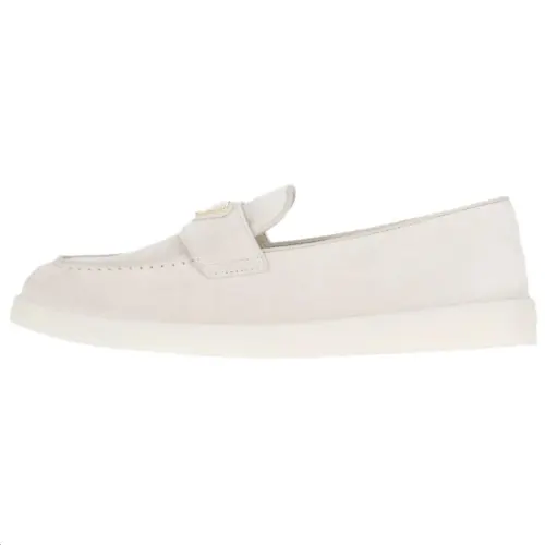 PRADA Cow Leather Loafers Women's Desert Yellow