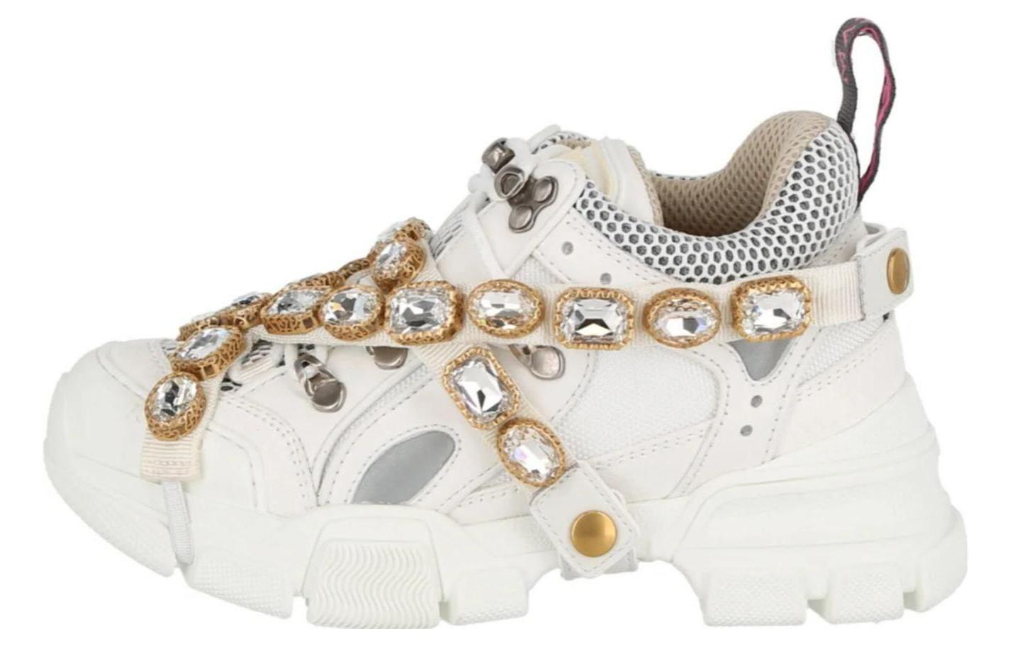 Женские кроссовки Gucci Flashtrek (белые)
