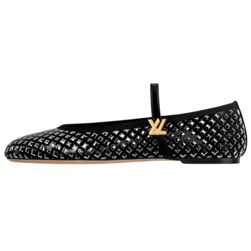 LOUIS VUITTON Romy Flat Mary Jane Shoes Women's Black