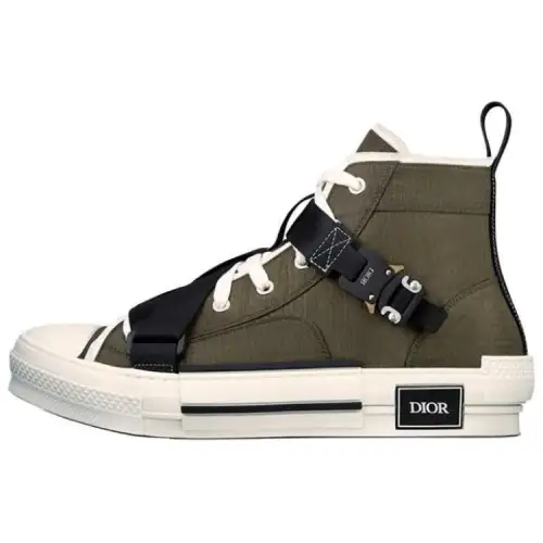 DIOR B23 High top Stylish Skateboarding Shoes Men's Green White