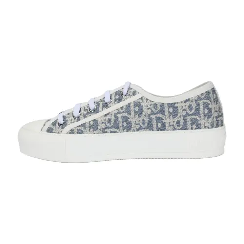 DIOR Walk'n'Dior Low top Canvas Shoes Women's Gray Blue