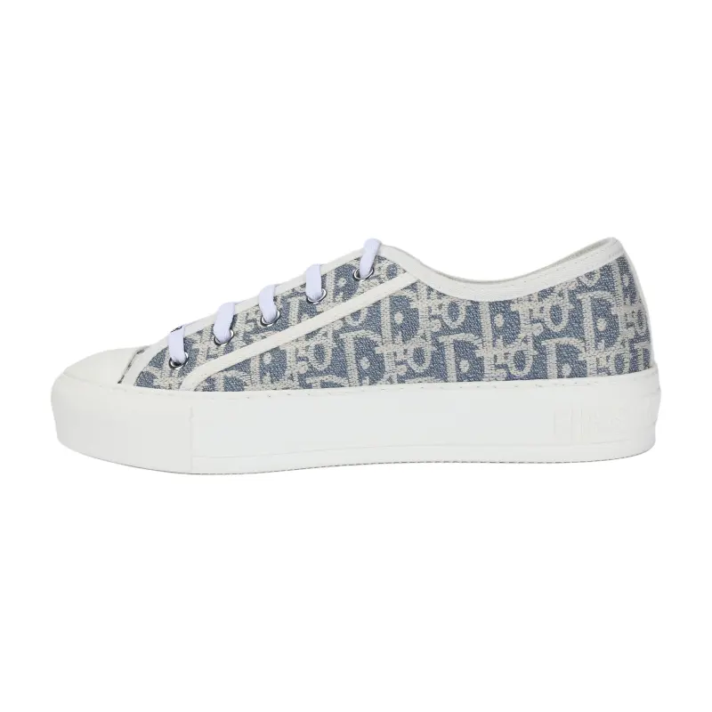 DIOR Walk'n'Dior Low top Canvas Shoes Women's Gray Blue