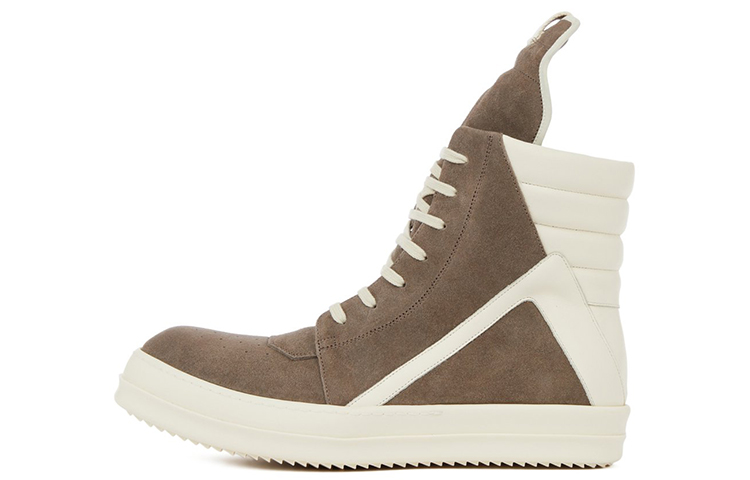 RICK OWENS/RO Strobe High top Stylish Skateboarding Shoes Men's White Gray