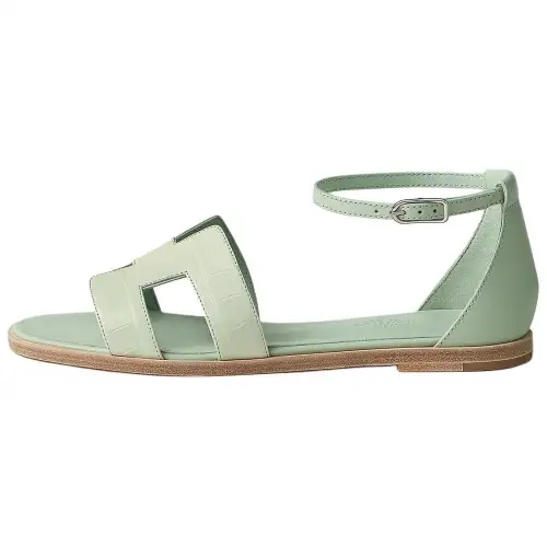 HERMES Santorini One Strap Sandals Women's Light Green