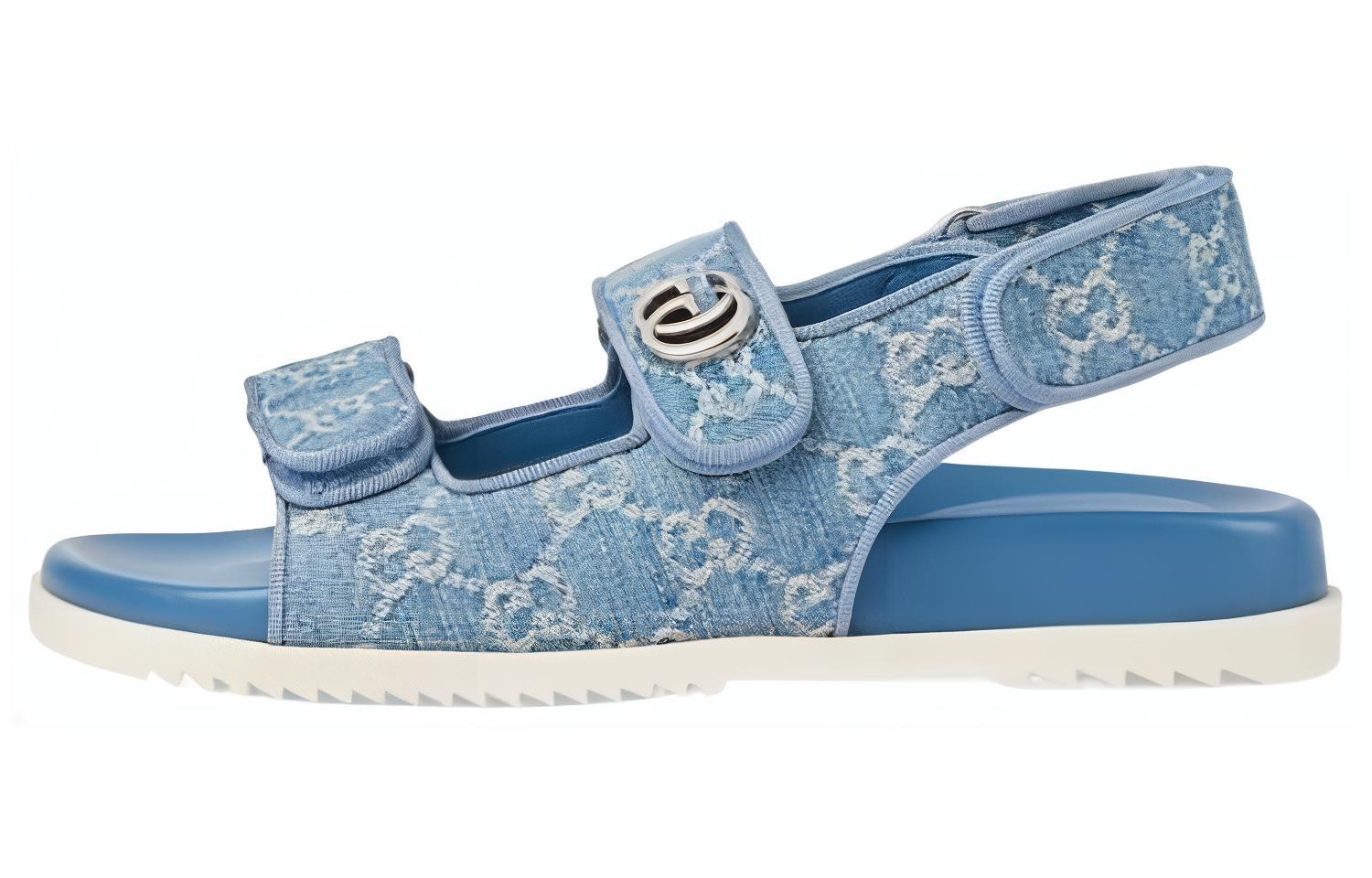 Женские сандалии Gucci (синие)