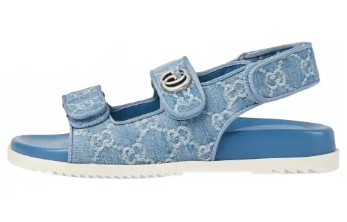 Gucci Wmns Gg Sandal 'Light Blue Denim' Women's