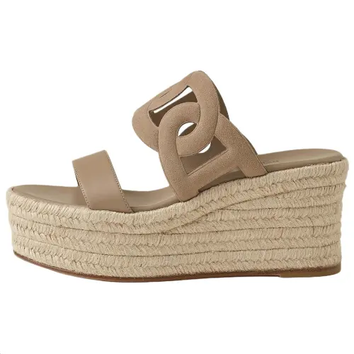 HERMES Slide Slippers 8.5cm Women's Beige