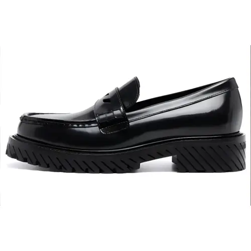 OFF-WHITE Diag-stripe leather loafers Women's