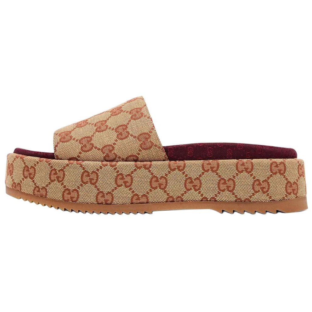 Женские шлепанцы Gucci (терракотовые)