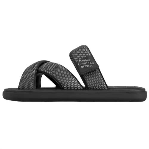 LOUIS VUITTON Slide Slippers Men's Black
