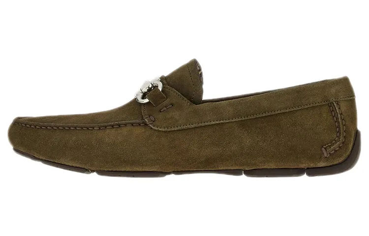 FERRAGAMO Gancini Calfskin Men's Casual Shoes Men's Green