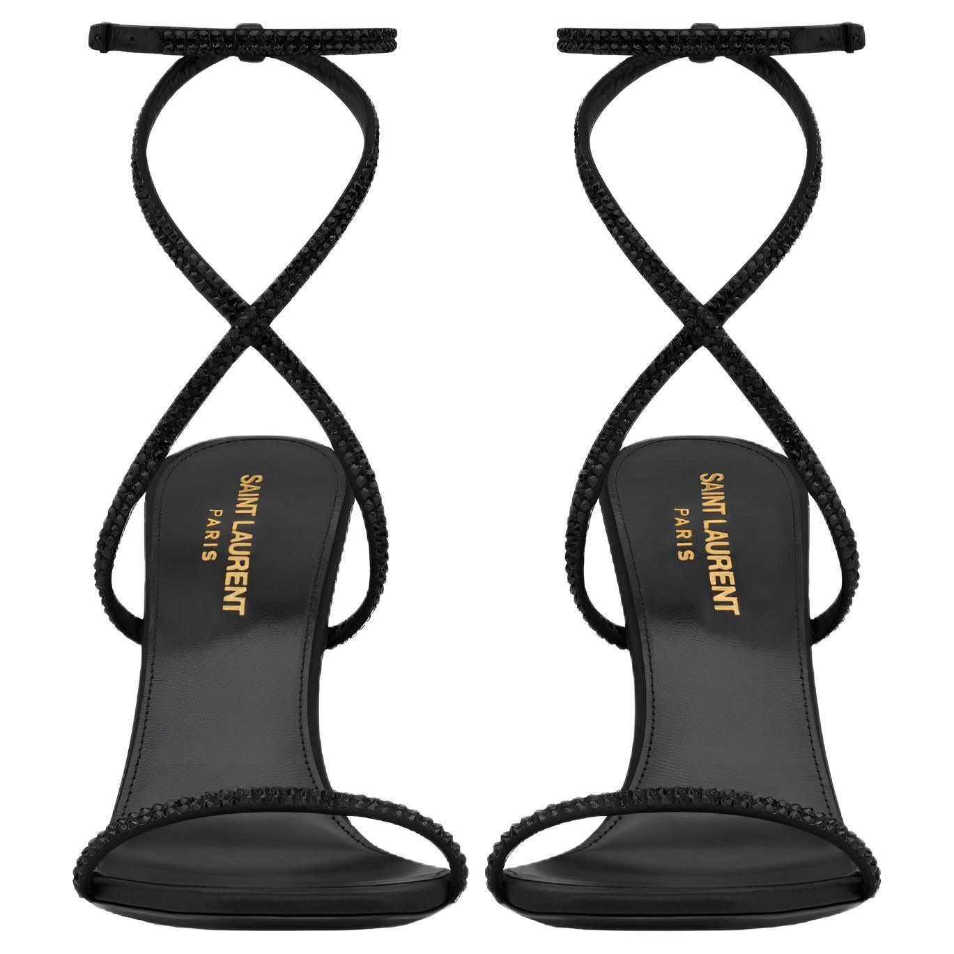 SAINT LAURENT Opyum One Strap Sandals Women's Black