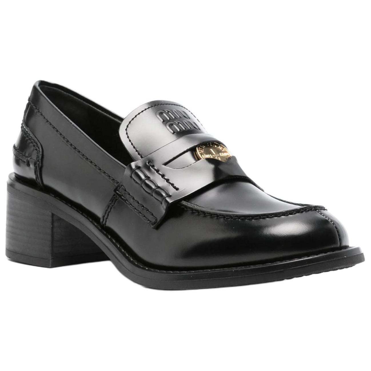 MIU MIU Loafers 5cm Women's Black
