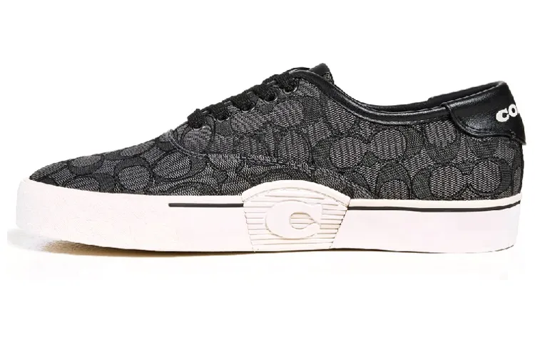 COACH Fabric Low top Stylish Skateboarding Shoes Men's Black