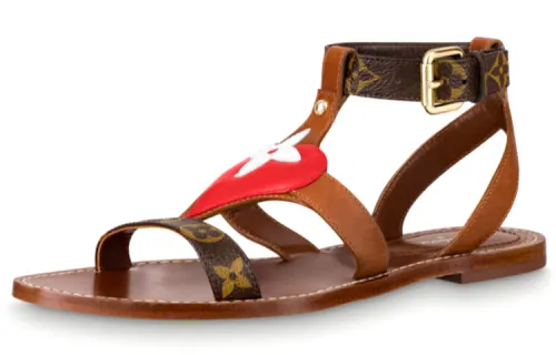 LOUIS VUITTON Playful One Strap Sandals Women's Brown