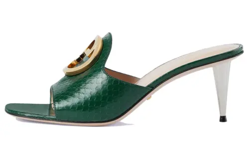 GUCCI Blondie Slide Slippers Women's Green